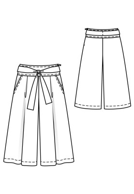 Pattern Culottes with a belt (Burda 4/2020, pattern number 111)