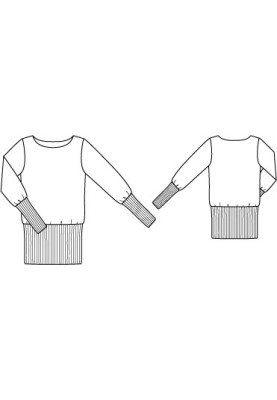 Pattern Pullover with a wide knitted belt (Burda 12/2012, pattern number 137)