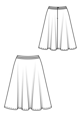 Pattern Sun skirt made of jacquard fabric (Burda 12/2018, pattern number 105)