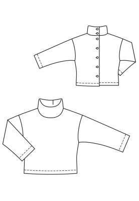 Pattern Pullover with a high collar and a fastener on the back (Burda 12/2019, pattern number 104)