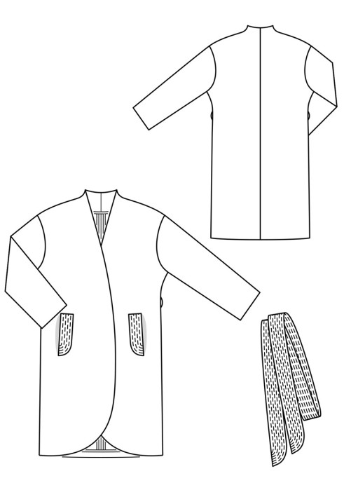 Выкройка Пальто с цельнокроеным воротником (Burda 10/2017, № выкройки 102)