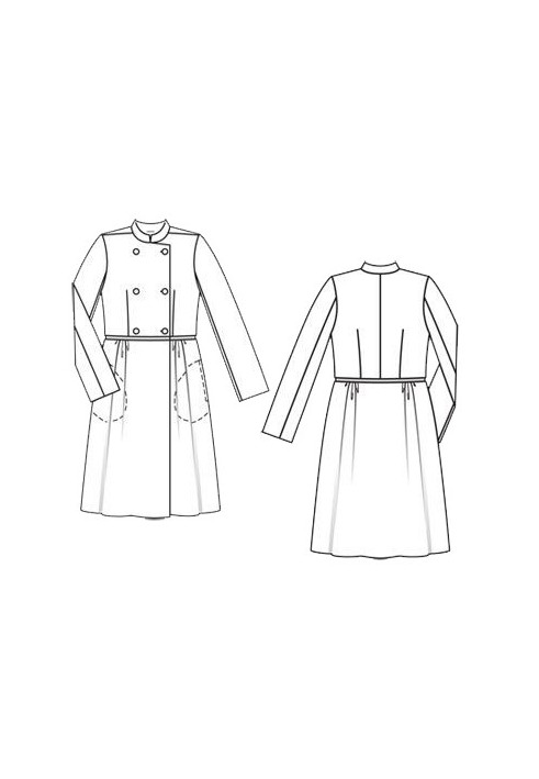 Pattern Cut-off double-breasted coat with stand-up collar (Burda 11/2010, pattern number 127)