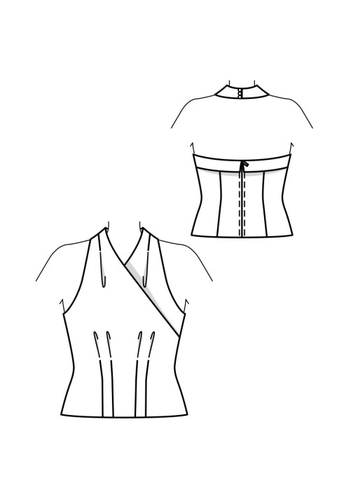 Pattern Top with open shoulders from the movie "Window to the yard" (Burda 4/2020, pattern no. 105 B)