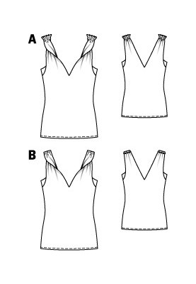 Pattern Top of a fitted silhouette with twisted straps (Burda 12/2011, pattern number 122 A)