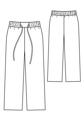 Pattern Wide-cut trousers with a drawstring waist (Burda 10/2019, pattern number 127 A)