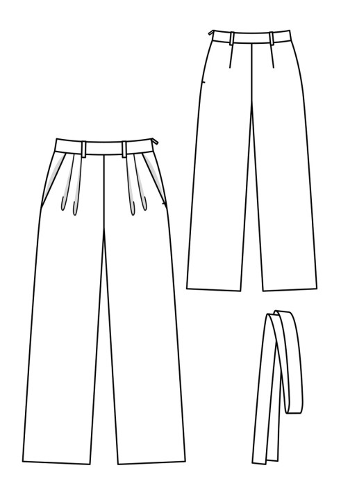 Pattern Marlene trousers with a tie belt (Burda 10/2018, pattern number 114)