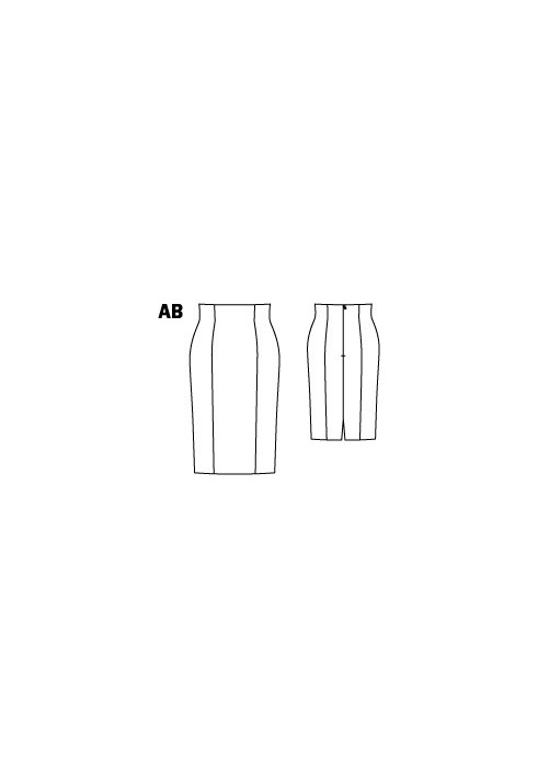 Pattern Narrow cut skirt with high waist (Burda 4/2012, pattern number 118 A)