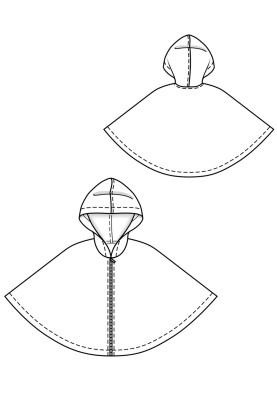 Выкройка Накидка трикотажная с капюшоном (Burda 11/2018, № выкройки 130)