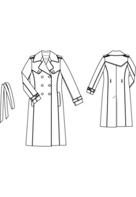 Pattern Double-breasted trench coat with flared yokes (Burda 11/2012, pattern number 118)