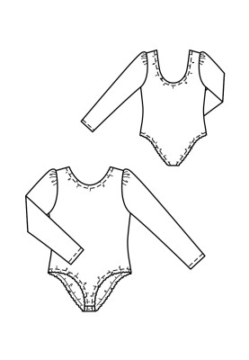 Pattern Gymnastics bodysuit with long sleeves (Burda 8/2020, pattern number 130 B)