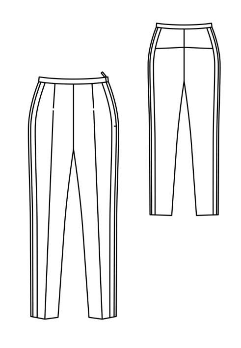 Pattern Pants of a narrow cut with pleats-arrows (Burda 11/2017, pattern number 116)