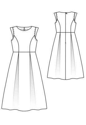 Pattern Cut-out dress with a lush skirt with pleats (Burda 10/2020, pattern number 106)