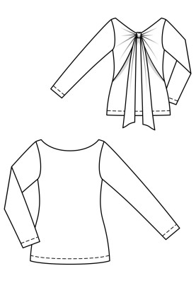 Pattern Pullover with draped details on the back (Burda 11/2019, pattern number 118)