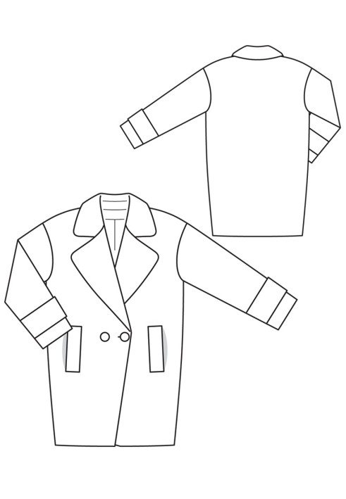 Pattern Coat short double-breasted O-silhouette (Burda 11/2016, pattern number 121)