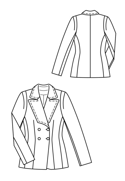 Pattern Double-breasted jacket with rectangular lapels (Burda 10/2019, pattern number 113)