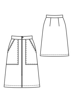 Pattern 70s-style A-line midi skirt (Burda 12/2019, pattern no. 119)