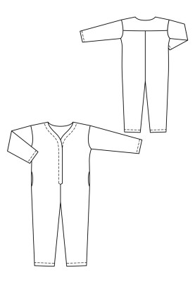 Pattern Linen overalls with hidden buttons (Burda 4/2020, pattern number 130)