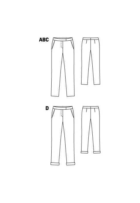 Pattern Narrow pants with side pockets (Burda 11/2012, pattern number 107 B)