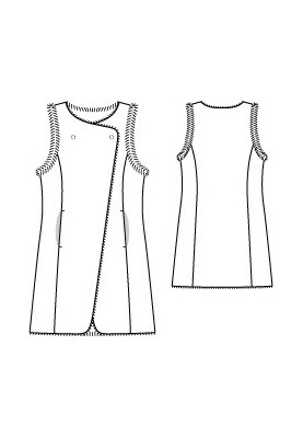 Pattern Long waistcoat made of artificial leather (Burda 10/2012, pattern number 112)