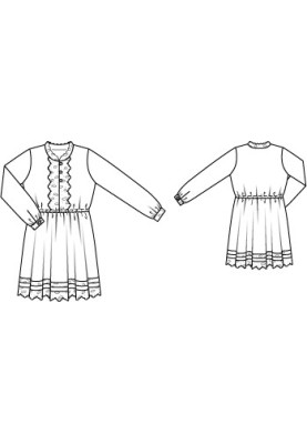 Pattern A cut-away dress with a fastener on air loops (Burda 12/2012, pattern number 154)