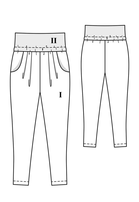 Pattern Joggers with a wide elastic waistband (Burda 10/2020, pattern number 122 B)