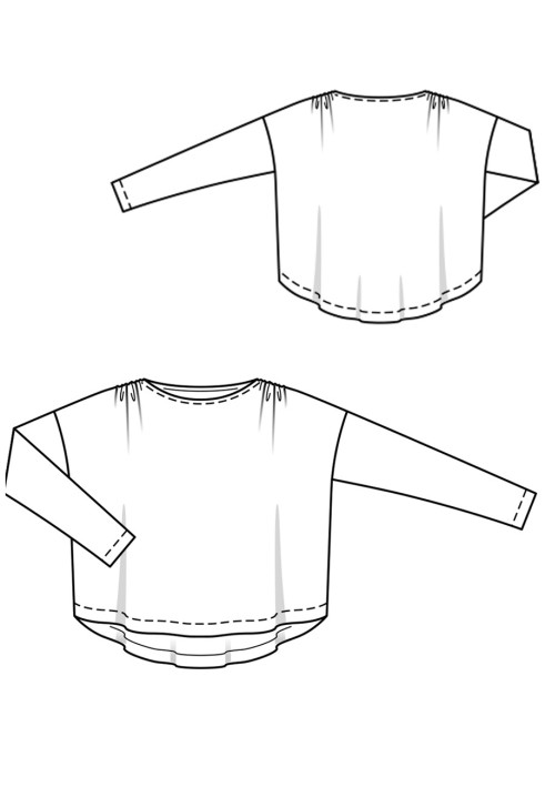 Pattern Loose cut pullover with assemblies on the shoulders (Burda 11/2018, pattern number 115)