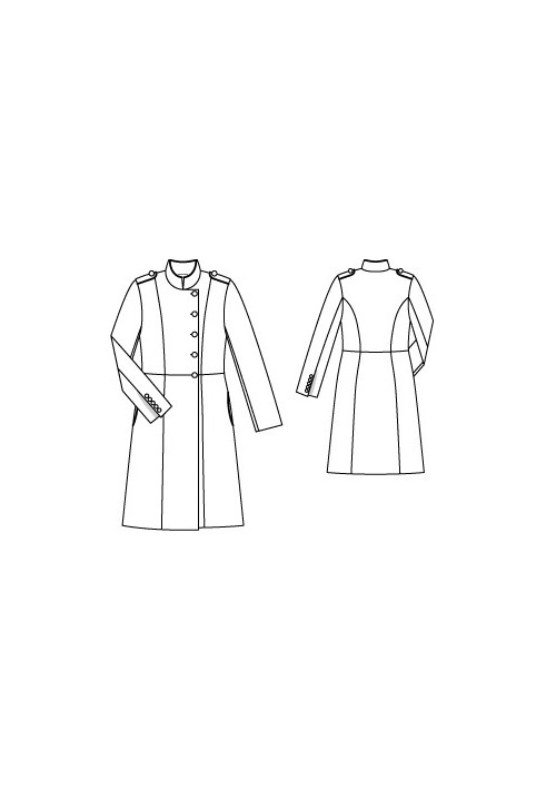 Pattern Cut-off coat with a high collar (Burda 12/2012, pattern number 104)