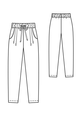 Pattern Knitted joggers with an elastic waistband (Burda 12/2019, pattern number 105 A)