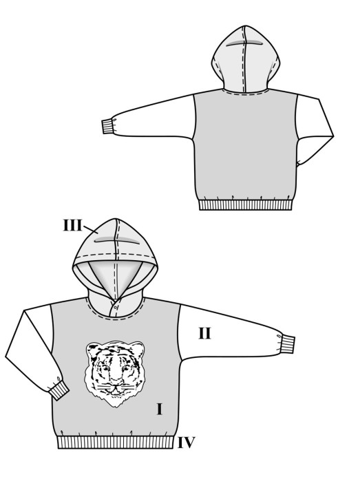 Выкройка Анорак с капюшоном и аппликацией (Burda 12/2018, № выкройки 127)