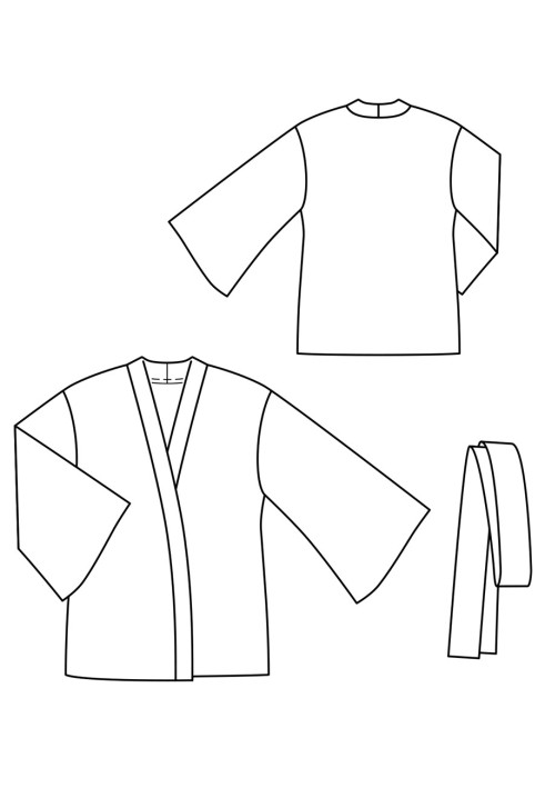 Kimono pattern with wide flared sleeves (Burda 12/2019, pattern number 110)