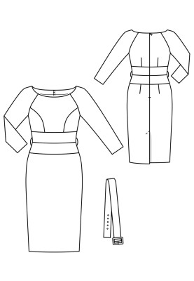 Pattern A cutaway dress with a shuttlecock neckline (Burda 11/2019, pattern number 119 B)