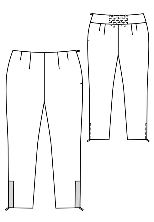 Pattern Pants of a narrow cut on a wide collar (Burda 12/2017, pattern number 127)