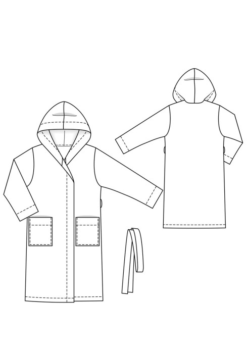 Pattern Terry robe with hood and belt (Burda 10/2020, pattern number 124)