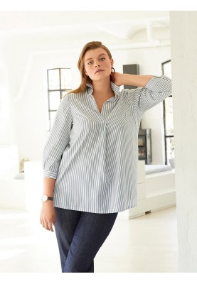 Pattern Shirt cut blouse with one side pleat (Burda 8/2020, pattern number 124)