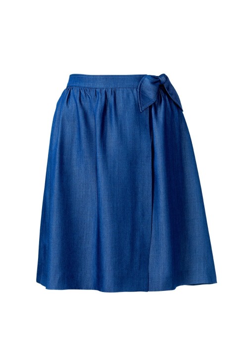 Pattern Skirt with a smell and a bow on the belt (Burda 6/2020, pattern number 110)