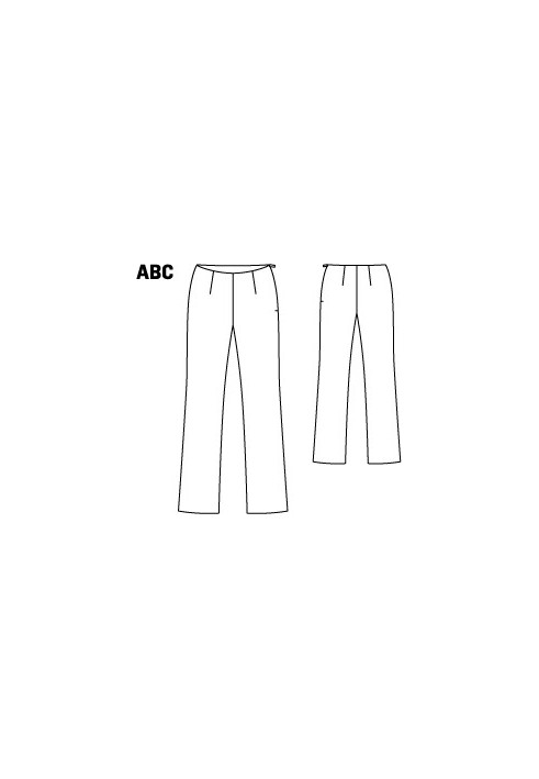 Pattern Pants without a belt with a fastener in the side seam (Burda 4/2012, pattern number 121 B)