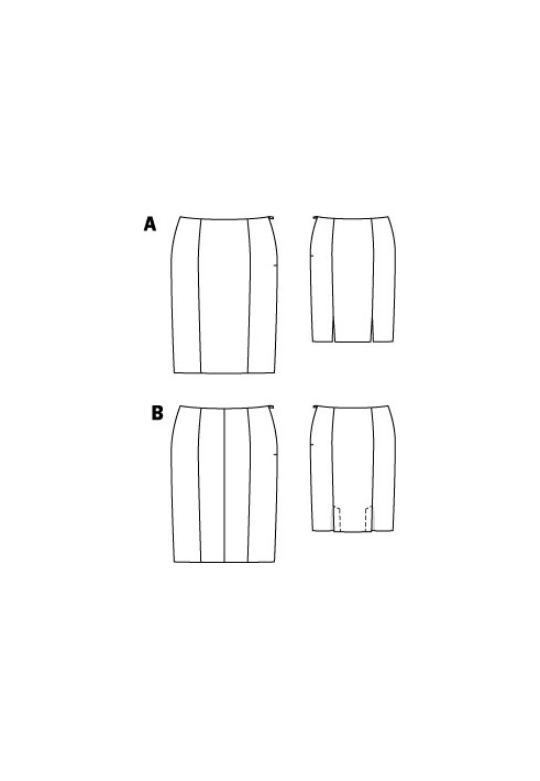 Выкройка Юбка-карандаш с двумя шлицами (Burda 10/2011, № выкройки 136 B)