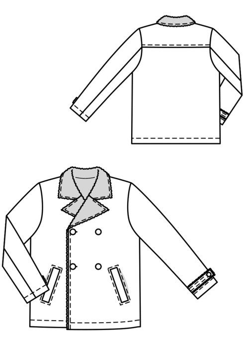 Pattern Double-breasted semi-coat with fur lining (Burda 12/2017, pattern number 130)