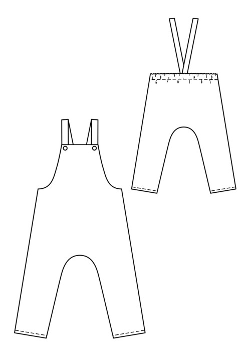 Pattern Half overalls without middle seams (Burda 11/2017, pattern number 133)