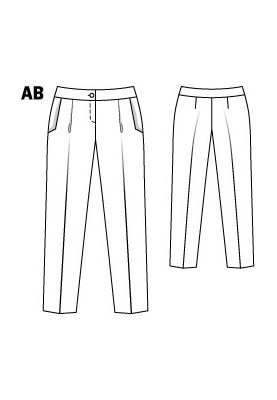 Pattern Pants of a narrowed cut with side pockets (Burda 4/2012, pattern number 134 B)