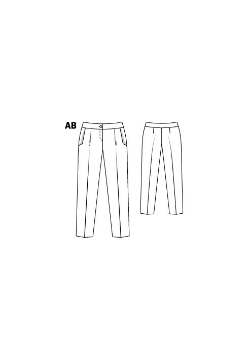 Pattern Pants of a narrowed cut with side pockets (Burda 4/2012, pattern number 134 B)