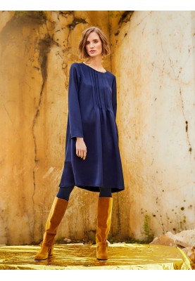 Pattern Straight-cut dress with pleats from the neck (Burda 12/2019, pattern number 106 B)