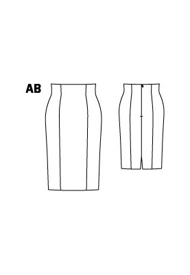 Выкройка Юбка-карандаш с высокой талией (Burda 4/2012, № выкройки 118 B)