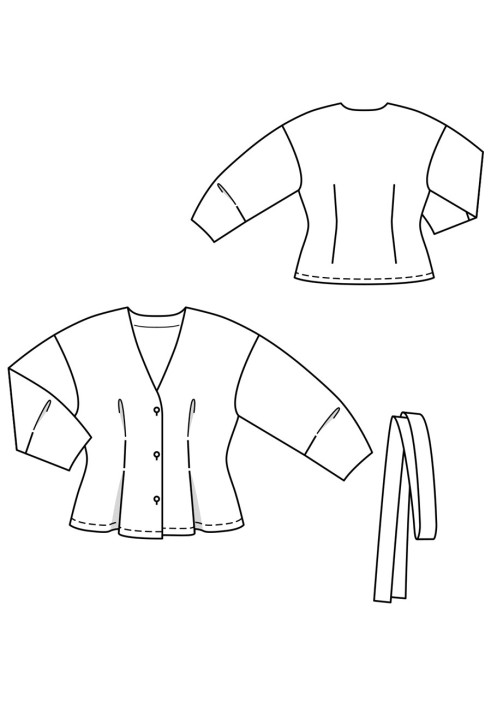 Выкройка Блуза-рубашка с пышными рукавами (Burda 5/2020, № выкройки 105 A)