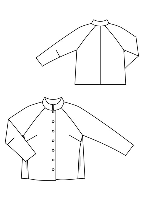 Pattern Boucle jacket with raglan sleeves and stand-up collar (Burda 8/2020, pattern number 122)