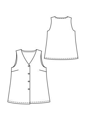 Pattern Top of a simple cut with contrasting buttons (Burda 5/2020, pattern number 125 B)