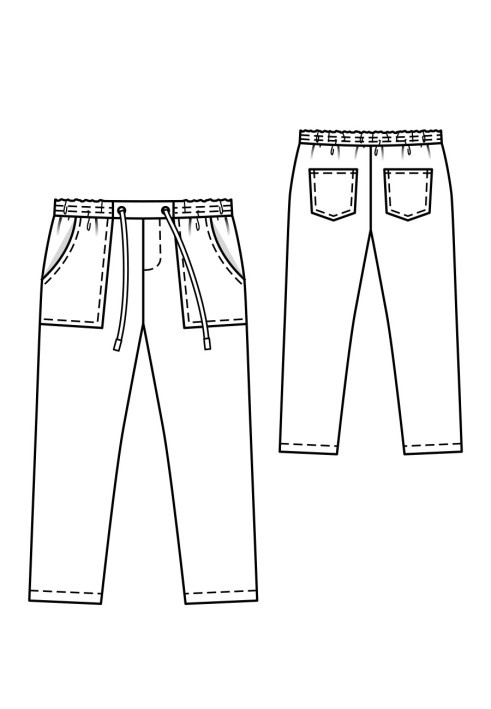 Выкройка Брюки вельветовые на эластичном поясе (Burda 10/2020, № выкройки 131)
