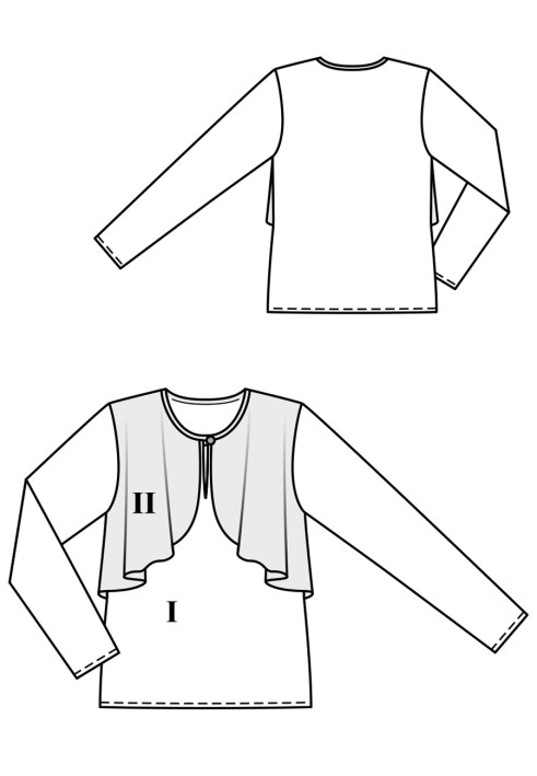 Выкройка Блузка прямого кроя с отлетными деталями (Burda 11/2019, № выкройки 104)