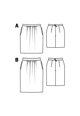 Выкройка Юбка-тюльпан короткая шерстяная (Burda 10/2010, № выкройки 115 A)