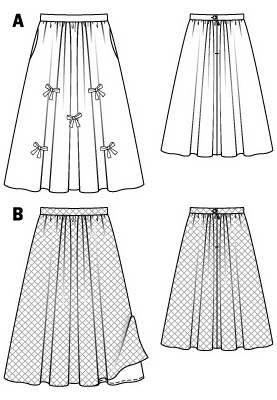 Pattern A skirt of a lush cut on a narrow waist (Burda 10/2012, pattern number 126 A)